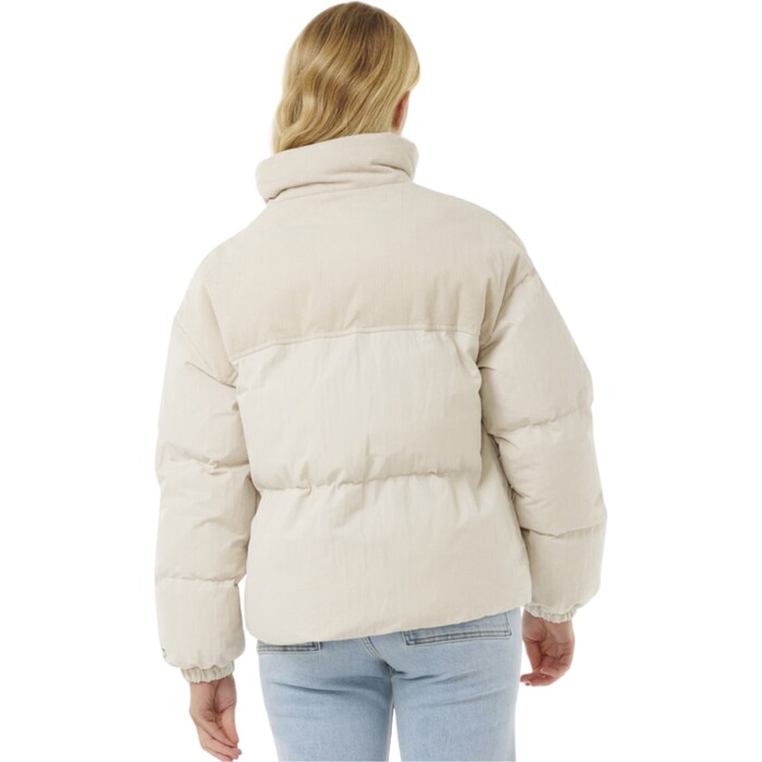 2024 Rip Curl Frauen High Tide Mixed Cord Puffer 02DWJA - Off White